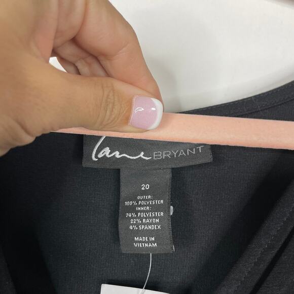 2/$30 NWT Lane Bryant Surplice V-Neck Bandage Dress 20 Black Sleeveless #5781 - Picture 8 of 11